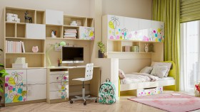 Детская комната Флёр (Белый/корпус Клен) в Калуге - kaluga.katalogmebeli.com | фото