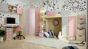 Детская комната Грэйси (Розовый/Серый/корпус Клен) в Калуге - kaluga.katalogmebeli.com | фото