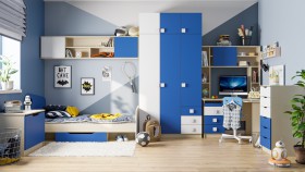 Детская комната Скай (Синий/Белый/корпус Клен) в Калуге - kaluga.katalogmebeli.com | фото
