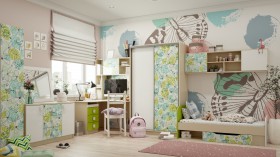 Детская комната Твит (Белый/Зеленый/корпус Клен) в Калуге - kaluga.katalogmebeli.com | фото