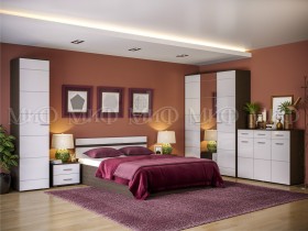 Спальня Нэнси (Венге/Белый глянец) в Калуге - kaluga.katalogmebeli.com | фото