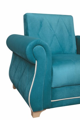 Кресло для отдыха "Порто" (велюр киви бирюза / микровельвет крем) в Калуге - kaluga.katalogmebeli.com | фото 5