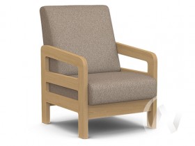 Кресло отдыха Вега-34 (бук лак/UNO CARAMEL) в Калуге - kaluga.katalogmebeli.com | фото