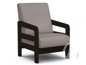 Кресло отдыха Вега-34 (венге лак/UNO ROSY-GREY) в Калуге - kaluga.katalogmebeli.com | фото 1