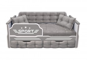 Кровать 160 серии Спорт 2 ящика 45 Серый (подушки) в Калуге - kaluga.katalogmebeli.com | фото