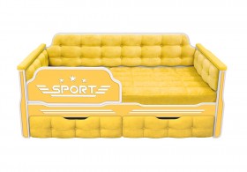 Кровать 160 серии Спорт 2 ящика 74 Жёлтый (мягкие боковые накладки) в Калуге - kaluga.katalogmebeli.com | фото