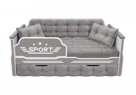 Кровать 170 серии Спорт 1 ящик 45 Серый (подушки) в Калуге - kaluga.katalogmebeli.com | фото 1