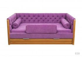 Кровать 180 серии Леди + ящик 32 Фиолетовый (мягкий бортик/подушка валик) в Калуге - kaluga.katalogmebeli.com | фото