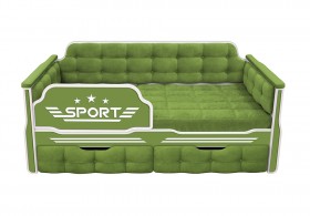 Кровать 190 серии Спорт 2 ящика 76 Зелёный (мягкие боковые накладки) в Калуге - kaluga.katalogmebeli.com | фото