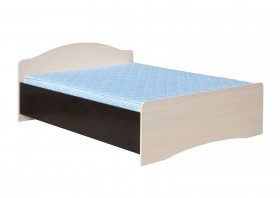 Кровать двойная 1400-1 без матраса (круглые спинки) Венге/Дуб выбеленный в Калуге - kaluga.katalogmebeli.com | фото