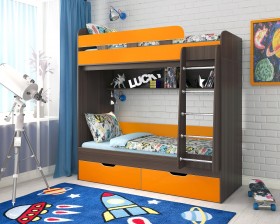 Кровать двухъярусная Юниор-5  Бодего/Оранжевый в Калуге - kaluga.katalogmebeli.com | фото