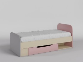 Кровать Грэйси 1650х750 (Розовый/Серый/корпус Клен) в Калуге - kaluga.katalogmebeli.com | фото