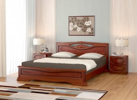 Кровать Карина-7 из массива сосны 1400*2000 Орех в Калуге - kaluga.katalogmebeli.com | фото