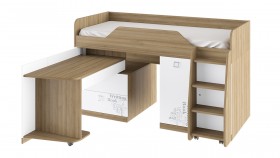 Кровать комбинированная «Оксфорд» (Ривьера/Белый с рисунком) в Калуге - kaluga.katalogmebeli.com | фото 3