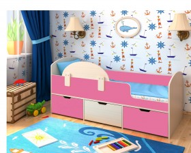 Кровать Малыш-мини Дуб молочный/Розовый в Калуге - kaluga.katalogmebeli.com | фото