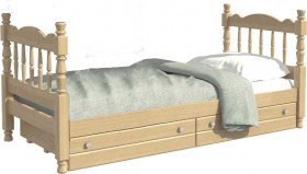 Кровать одинарная Аленка из массива сосны 800*1890 Сосна в Калуге - kaluga.katalogmebeli.com | фото 1