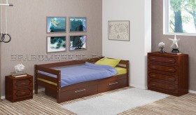 Кровать одинарная ГЛОРИЯ из массива сосны  900*2000 (Орех) в Калуге - kaluga.katalogmebeli.com | фото