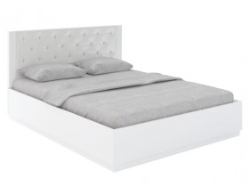 Кровать с ПМ М25 Спальня Тиффани (белый текстурный) в Калуге - kaluga.katalogmebeli.com | фото