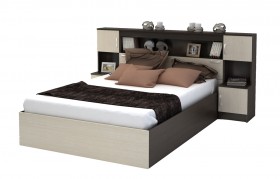 Кровать с прикроватным блоком КР 552 Спальня Basya (венге/белфорт) в Калуге - kaluga.katalogmebeli.com | фото