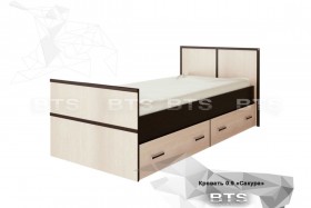 Кровать Сакура с настилом и ящиками 0,9 (Венге/Лоредо) в Калуге - kaluga.katalogmebeli.com | фото