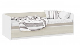 Кровать «Сканди» с 2 ящиками Дуб Гарден/Белый/Глиняный серый в Калуге - kaluga.katalogmebeli.com | фото
