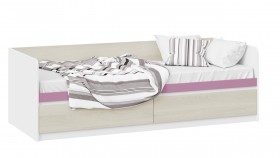 Кровать «Сканди» с 2 ящиками Дуб Гарден/Белый/Лиловый в Калуге - kaluga.katalogmebeli.com | фото