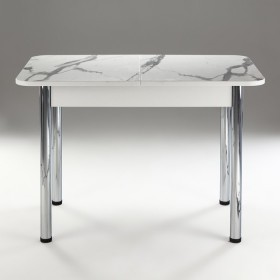 Кухонный стол 1100*700/400 ф 2 Пластик, мрамор белый в Калуге - kaluga.katalogmebeli.com | фото