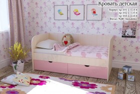 Мальвина Кровать детская 2 ящика 1.8 Розовыйй глянец в Калуге - kaluga.katalogmebeli.com | фото
