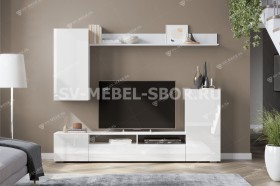 Мебель для гостиной МГС 4 (Белый/Белый глянец) в Калуге - kaluga.katalogmebeli.com | фото 1
