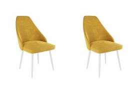 Набор стульев Милан 2 шт (желтый велюр/белый) в Калуге - kaluga.katalogmebeli.com | фото