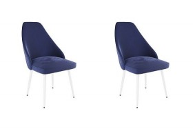 Набор стульев Милан 2 шт (синий велюр/белый) в Калуге - kaluga.katalogmebeli.com | фото