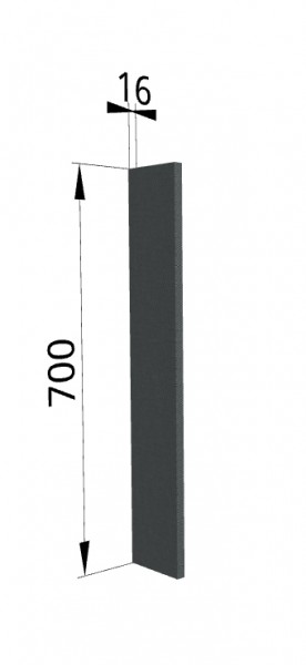 Панель торцевая ПТ 400 Квадро (для шкафа торцевого верхнего) Железо в Калуге - kaluga.katalogmebeli.com | фото