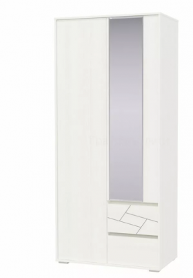 Шкаф 2-х дверный с ящиками Аделина 1000 Рамух белый в Калуге - kaluga.katalogmebeli.com | фото