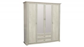 Шкаф для одежды "Сохо" (бетон пайн белый/2 ящика/зеркало) в Калуге - kaluga.katalogmebeli.com | фото