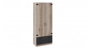 Шкаф для одежды комбинированный «Окланд» (Фон Черный/Дуб Делано) в Калуге - kaluga.katalogmebeli.com | фото