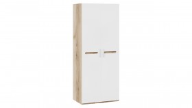 Шкаф для одежды с 2-мя дверями «Фьюжн» Дуб Делано/Белый глянец в Калуге - kaluga.katalogmebeli.com | фото