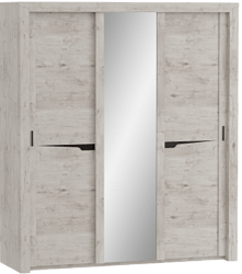 Шкаф трехдверный Соренто с раздвижными дверями Дуб бонифаций/Кофе структурный матовый в Калуге - kaluga.katalogmebeli.com | фото 1