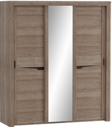 Шкаф трехдверный Соренто с раздвижными дверями Дуб стирлинг/Кофе структурный матовый в Калуге - kaluga.katalogmebeli.com | фото