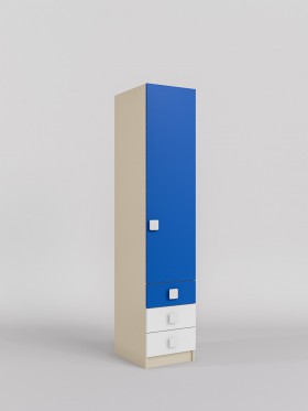 Шкаф угловой (секция с ящиками) Скай (Синий/Белый/корпус Клен) в Калуге - kaluga.katalogmebeli.com | фото