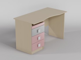 Стол (столешница с выемкой) Грэйси (Розовый/Серый/корпус Клен) в Калуге - kaluga.katalogmebeli.com | фото
