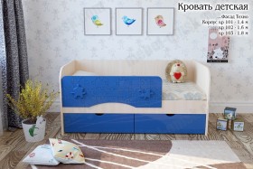 Техно Кровать детская 2 ящика 1.6 Синий глянец в Калуге - kaluga.katalogmebeli.com | фото